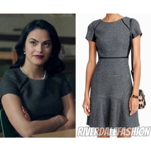 J.CREW Checkered Wool Blend Flutter Dress Women's Size 12 - Picture 2 of 8